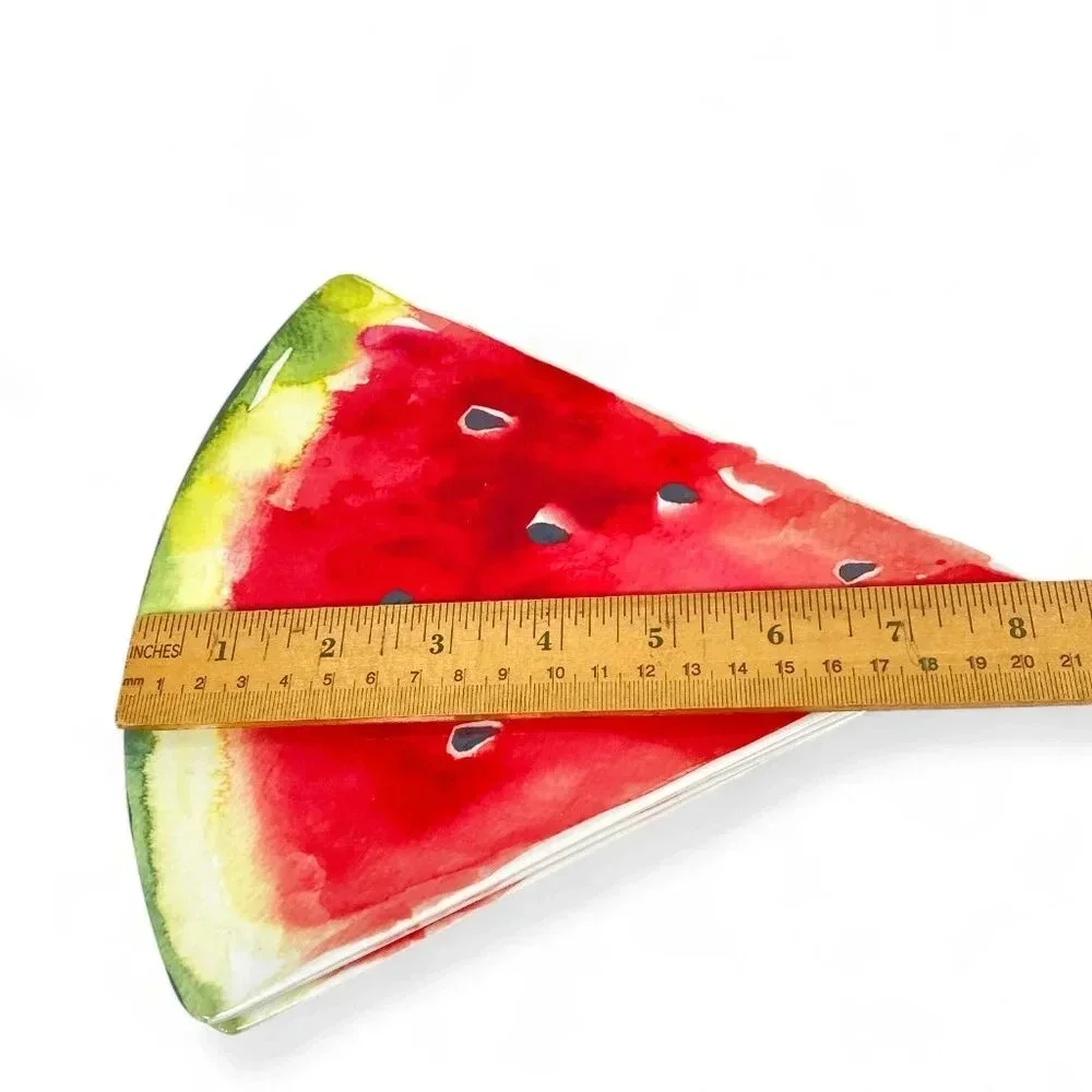 Watermelon Melamine Glossy Plates‎ Set of 4 Salad Appetizer Dessert Fruit Summer